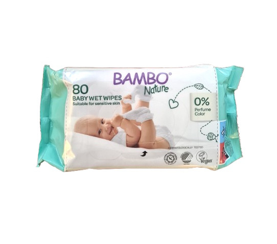 Kosteuspyyhkeet BAMBO, 80 kpl