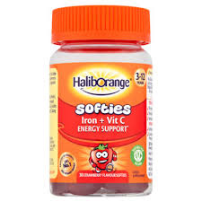 HALIBORANGE IRON & VITAMIN C vaikams, braškių sk. guminukai N30