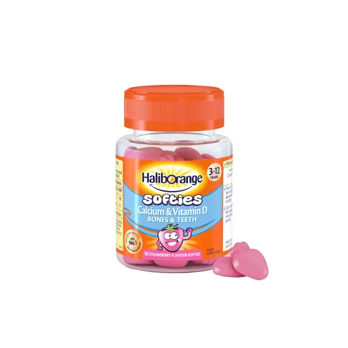 Haliborange CALCIUM & VITAMIN D guminukai, braškių skonio, N30