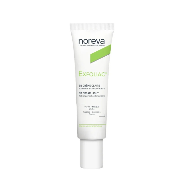 NOREVA, EXFOLIAC BB CLAIRE veido kremas, šviesaus atspalvio, 30ml