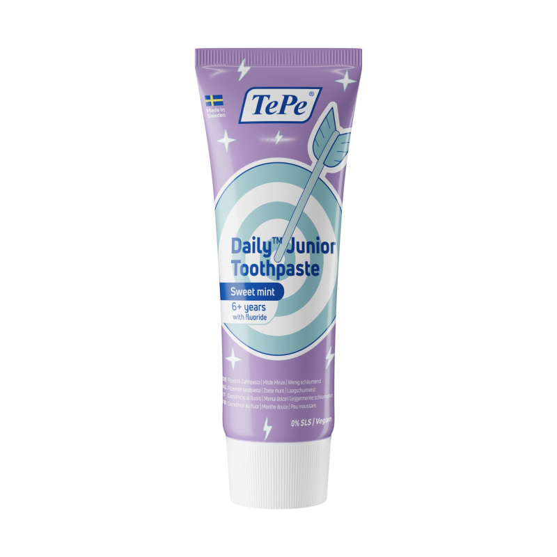 TePe, pasta do zębów DAILY JUNIOR, od 6 lat, o smaku miętowym, 75ml