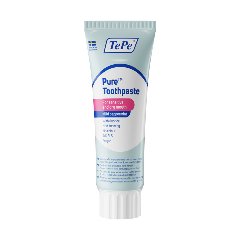 TePe Dantų pasta PURE, jautriai-sausai burnai, mėtų skonio, 75ml