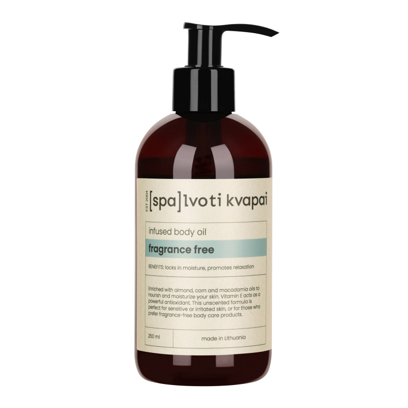 Vartaloöljy SPALVOTI KVAPAI Fragrance free, 250ml