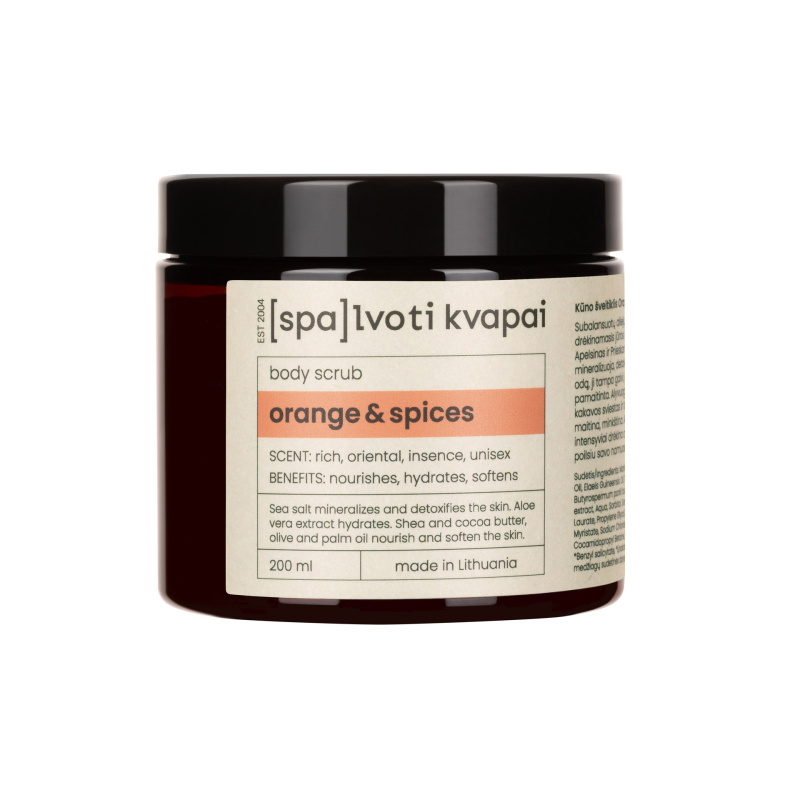 Kūno šveitiklis SPALVOTI KVAPAI Orange&Spices, 200ml