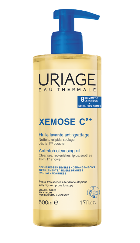 URIAGE, XEMOSE C8+ HUILE aliejinis prausiklis veidui ir kūnui, 500ml