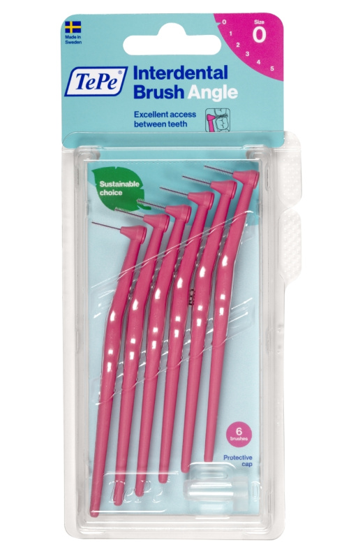 Межзубные щетки TePe Angle 0,4 мм розовые, 6 шт.