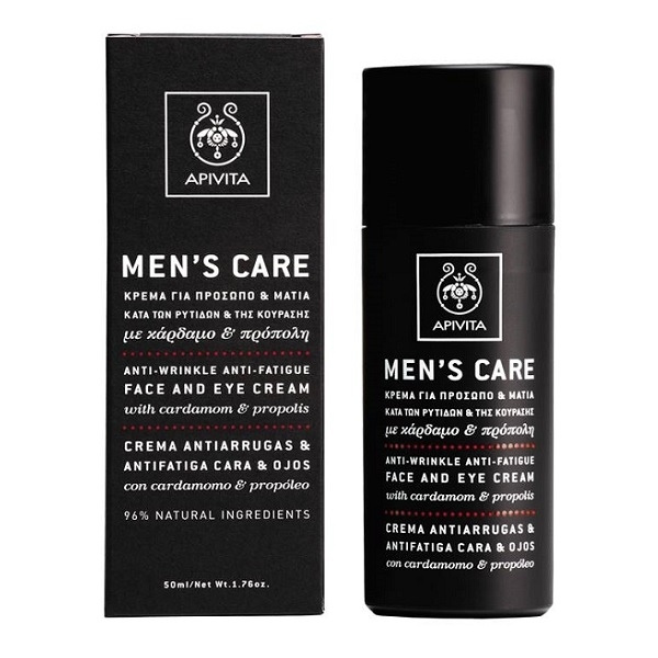 APIVITA MEN'S CARE veido ir paakių kremas vyrams nuo raukšlių, 50ml