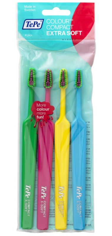 TePe Select Compact Colour dantų šepetėliai, 4 vnt, l. minkšti