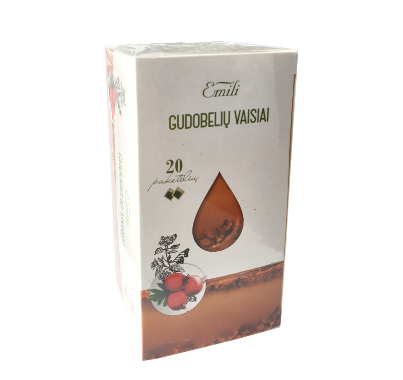 Gudobelių vaisių arbata (fr. Crataegi) 1,5g N20 Emili