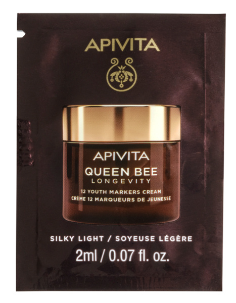 Mėg. APIVITA, QUEEN BEE LONGEVITY LIGHT veido kremas, 2ml