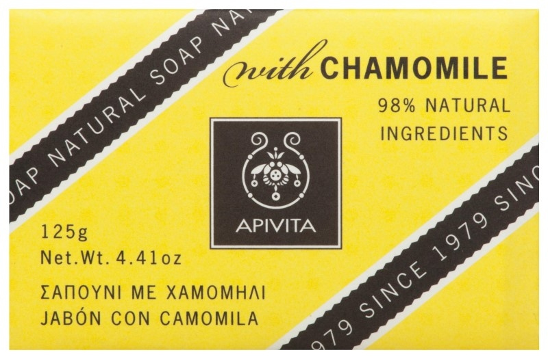 Apivita muilas Natural, su ramunėlėmis ir levandomis, 125g