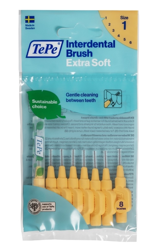 TePe szczoteczki międzyzębowe 0,45mm, pomarańczowe miękkie, 8 szt.