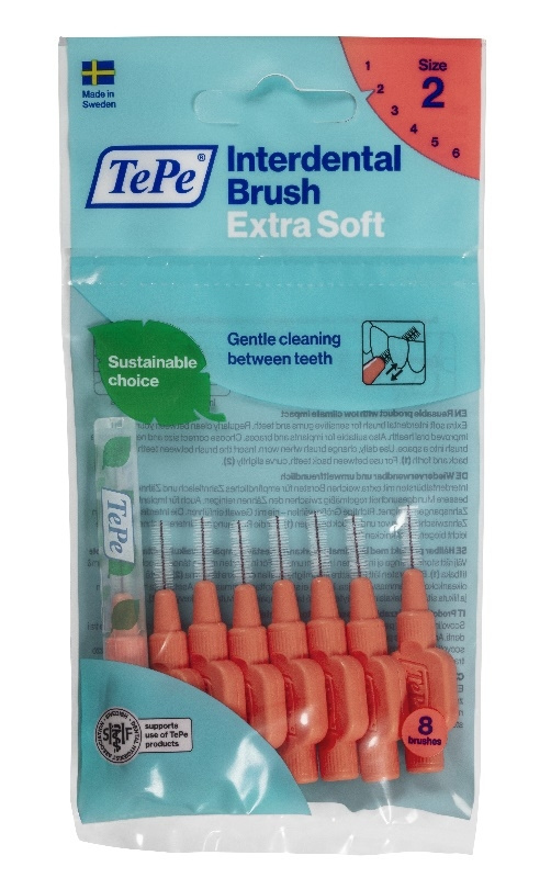 Szczoteczki interdentalne 0,5mm, bardzo miękkie czerwone, 8 szt.