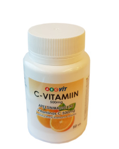 Vitaminas C 500mg tab. N50 (ABC Vit), apelsinų skonio