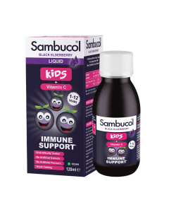 SAMBUCOL FOR KIDS, juoduogio &scaron;eivamedžio sirupas, 120 ml