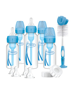 DR.BROWN'S rinkinys naujagimiams siauro kaklelio, plastikinių buteliukų Options+, mėlynas