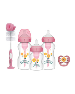 DR.BROWN'S rinkinys naujagimiams plataus kaklelio, plastikinių buteliukų Options+, rožinis