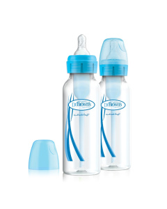 DR.BROWN'S plastikiniai buteliukai OPTIONS+ siauru kakleliu, 250ml, mėlyni, 2 vnt.