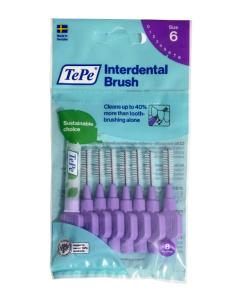 Violetiniai tarpdančių &scaron;epetėliai TePe 1.1mm, ISO 6, 8 vnt