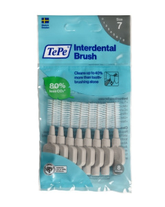 Pilki tarpdančių &scaron;epetėliai TePe 1.3mm, ISO 7, 8 vnt