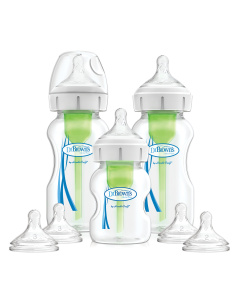 DR.BROWN'S rinkinys naujagimiams plataus kaklelio, plastikinių buteliukų OPTIONS+ su priedais